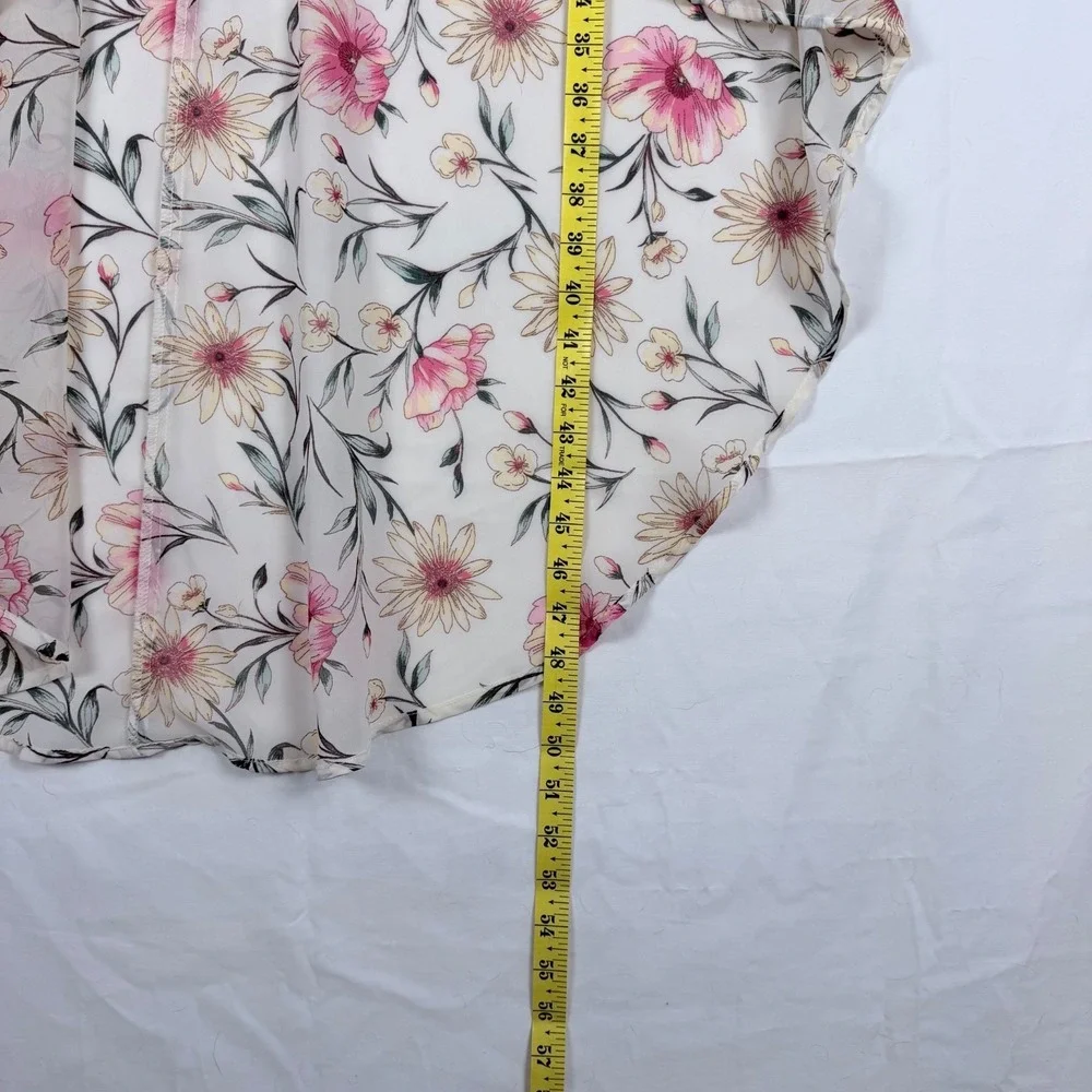 Lily Rose Floral Hi-Low Milkmaid Dress Smocked XS Cottagecore Fairy Coquette - Picture 11 of 12